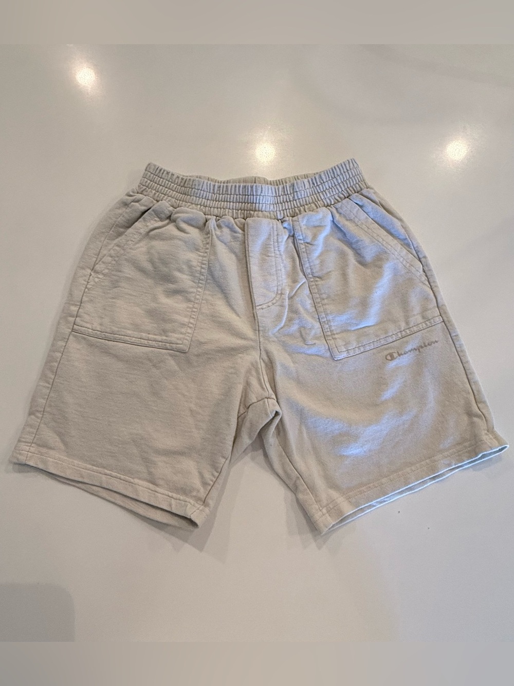 Champion Men's Light Cream Athletic Pull-On Shorts